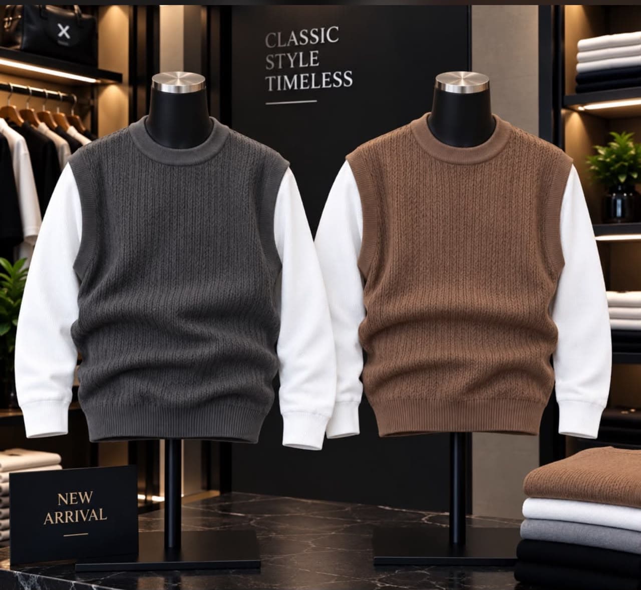 sleeved sweater vest