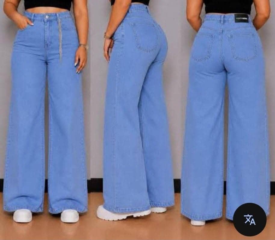 High-waisted wide- jeans