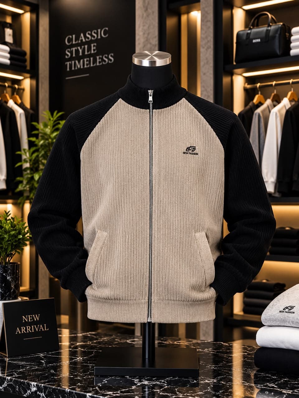 Knitted bomber sweater