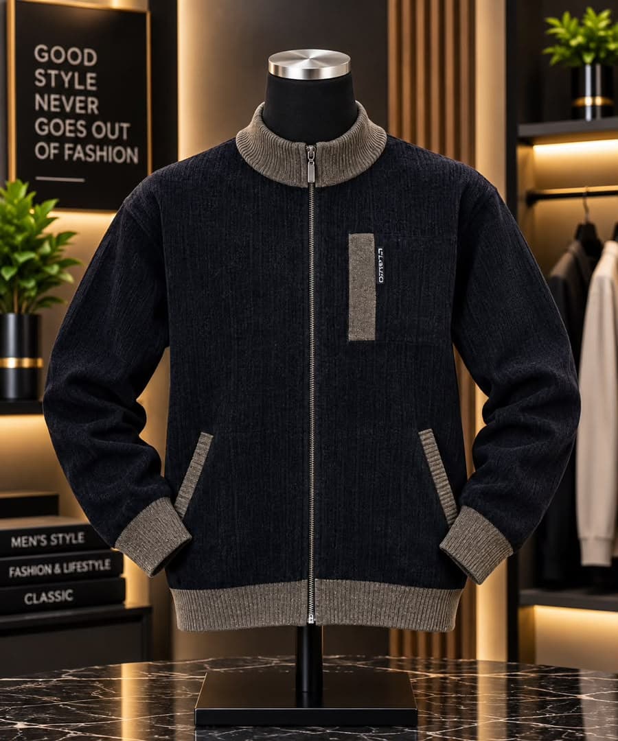 Men's knit Bomber sweater