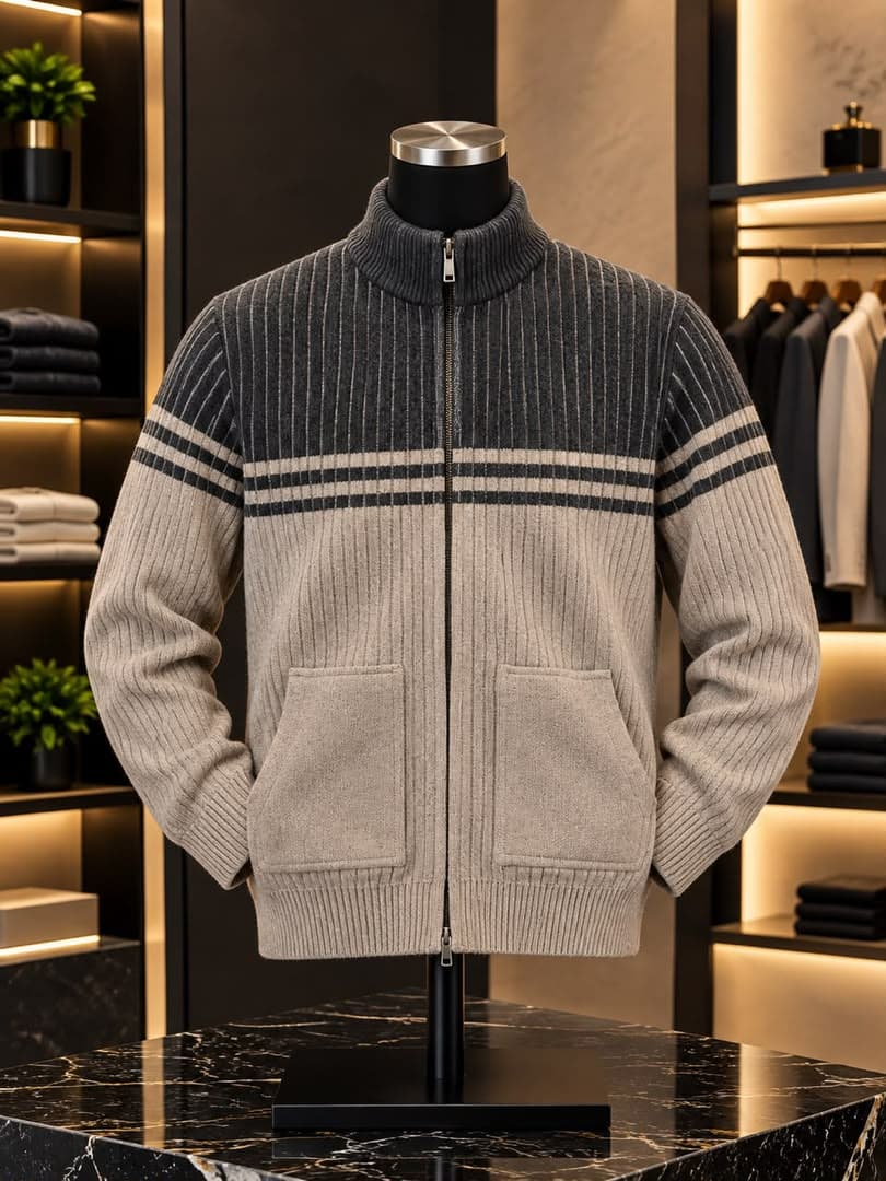 Men's knit Bomber sweater