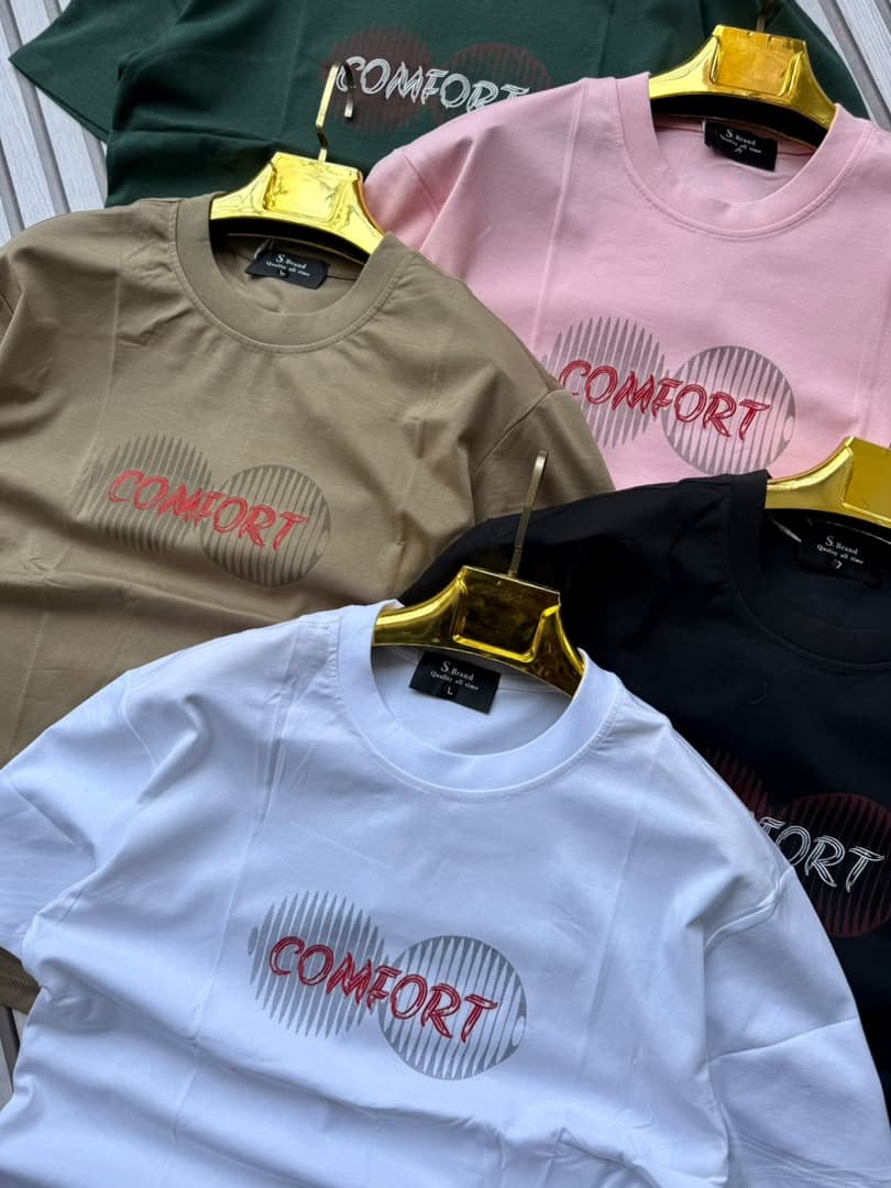Slogan Graphic Round Neck T-shirts