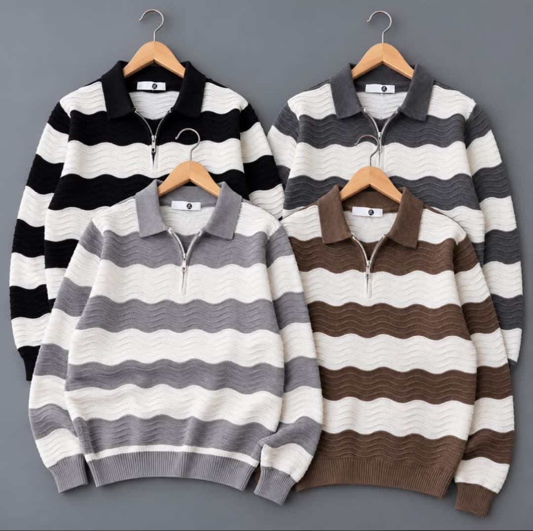 Half zip-polo sweater