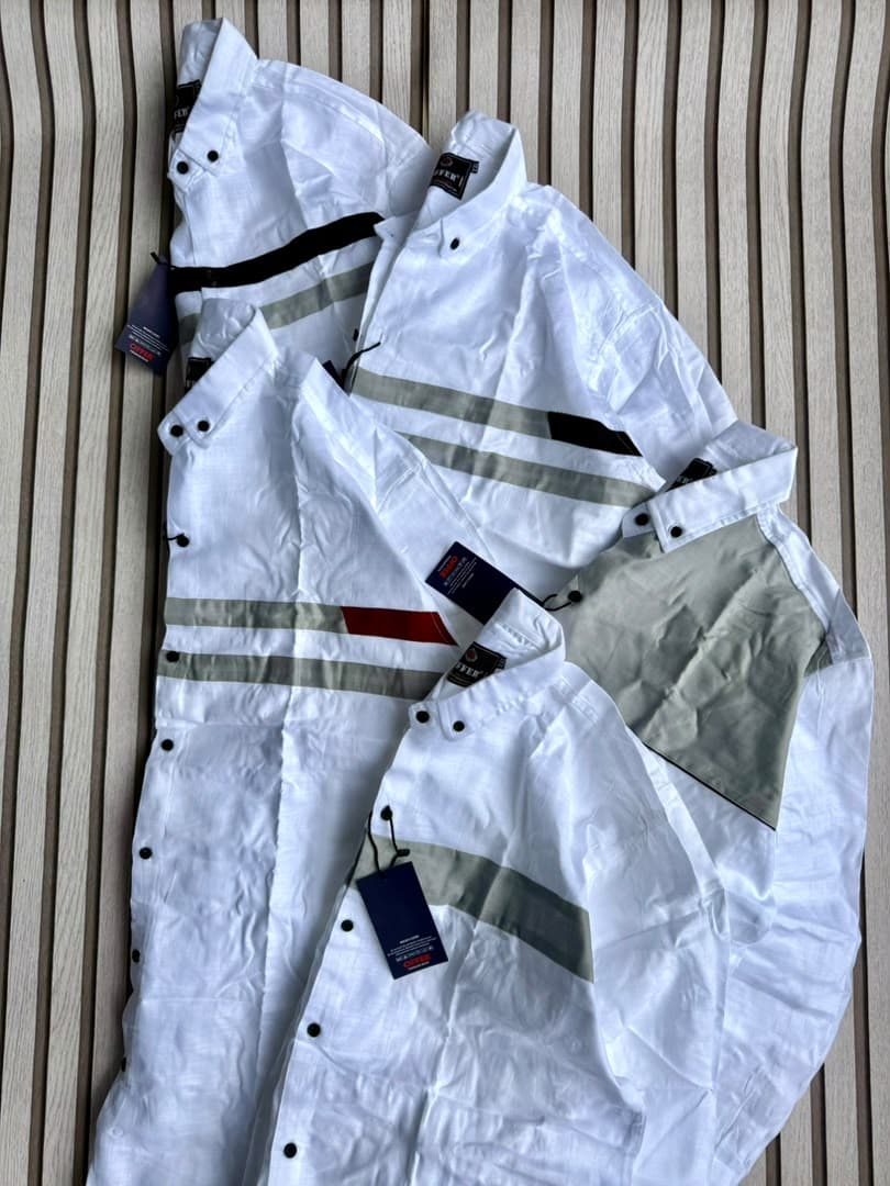 STRIPED CHEST ACCENT LONG-SLEEVE SHIRT