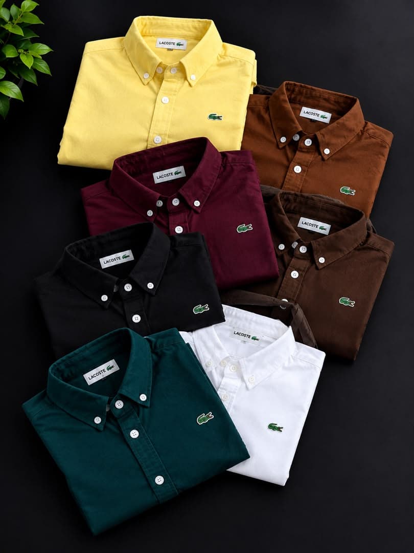 Solid Long-sleeve Casual Dress Shirt