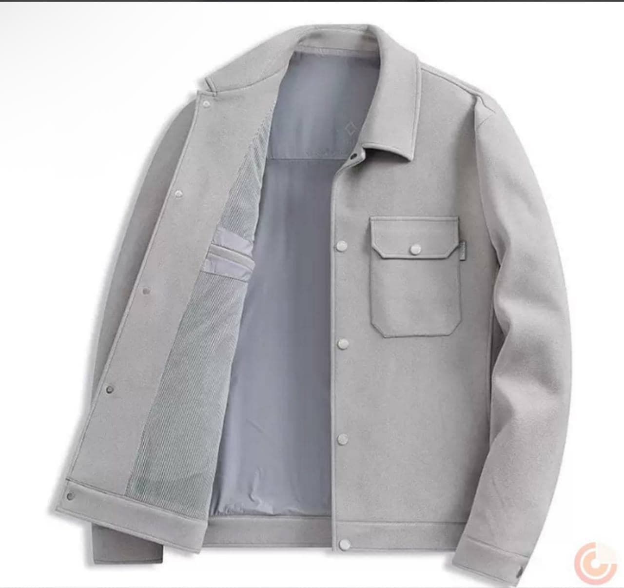 Faux-suede Trucker Jacket