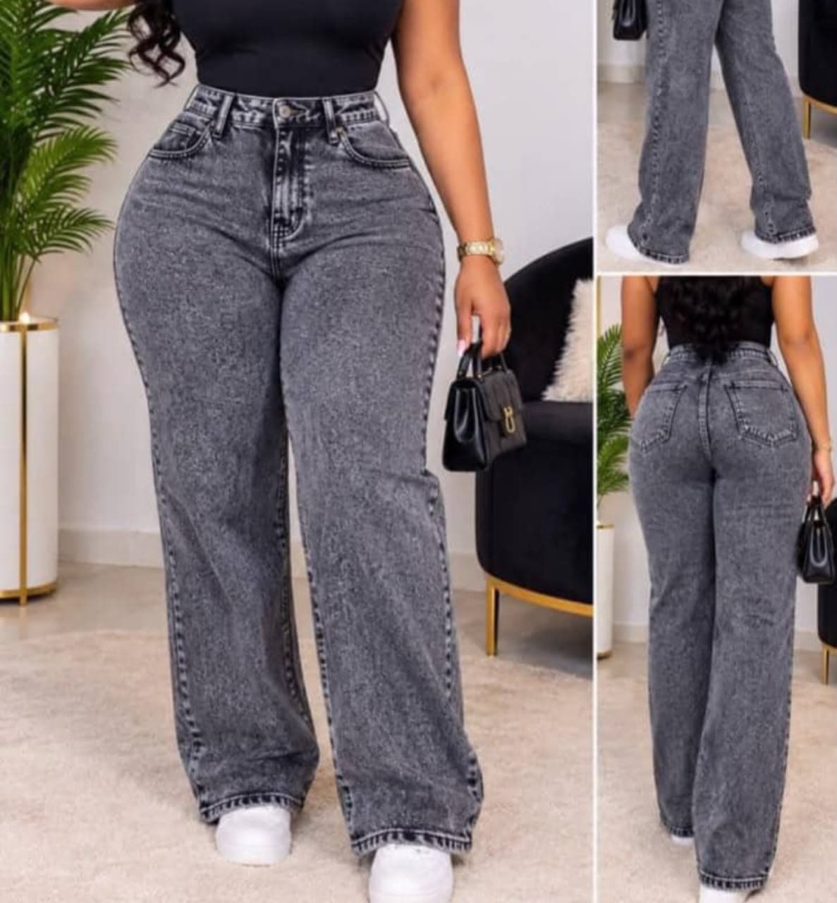 Acid Wash Straight-Leg Jeans