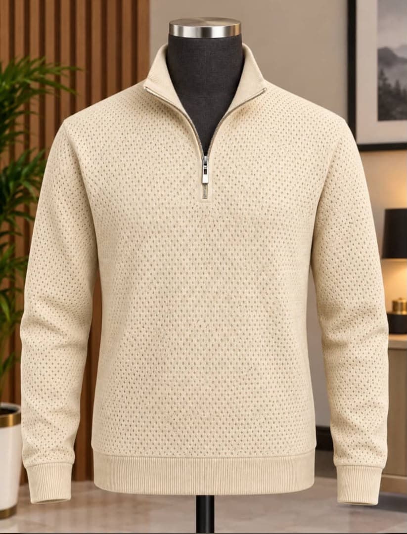 Mock Neck Zip Sweater