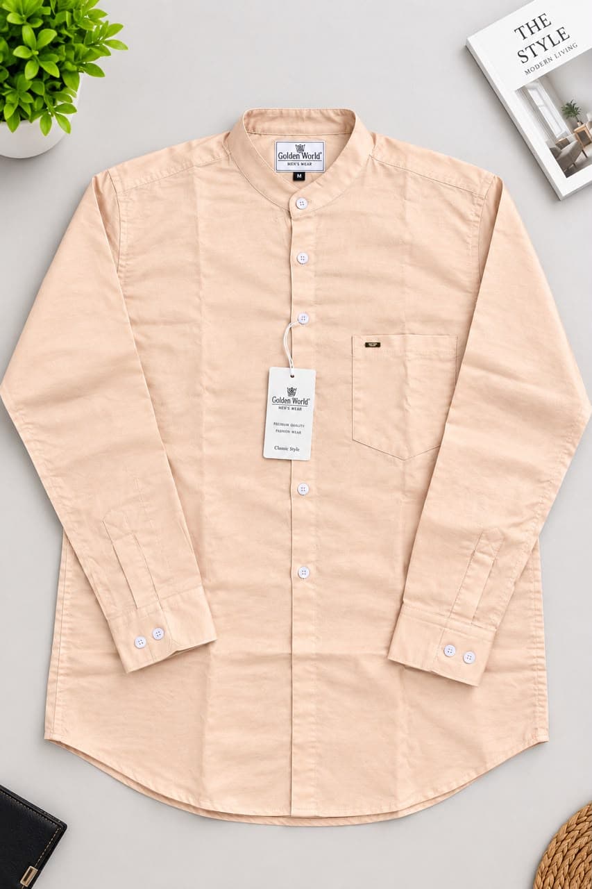 Collarless shirt