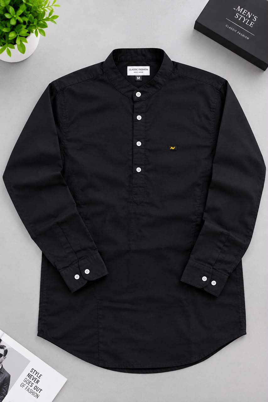 Collarless shirt
