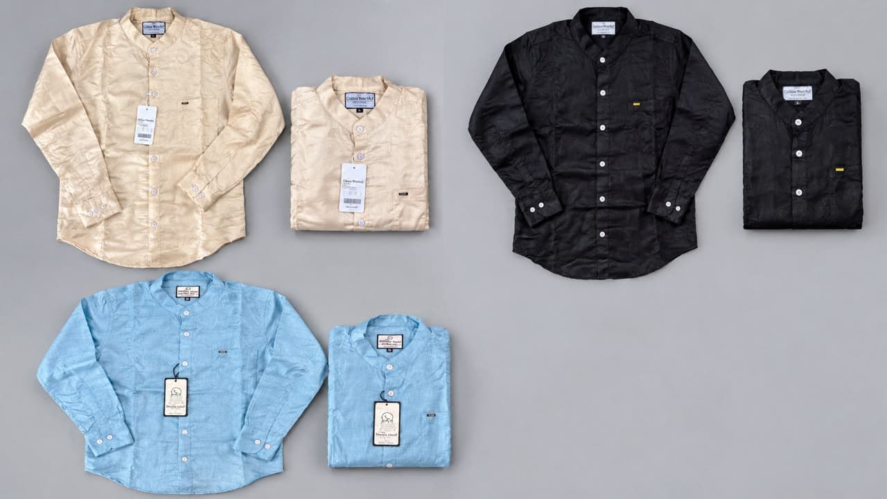 Collarless shirt